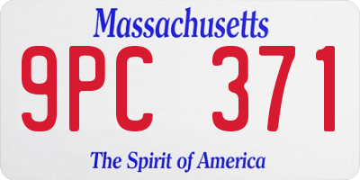 MA license plate 9PC371