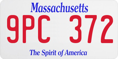 MA license plate 9PC372