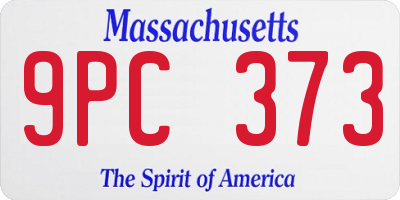 MA license plate 9PC373