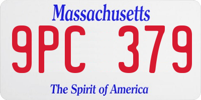 MA license plate 9PC379