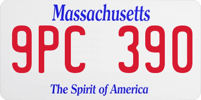 MA license plate 9PC390