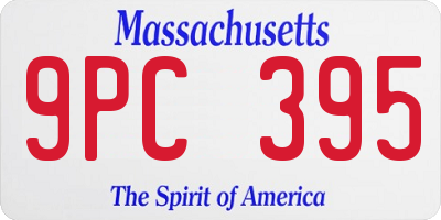 MA license plate 9PC395