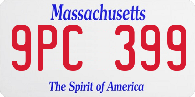 MA license plate 9PC399