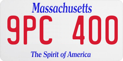 MA license plate 9PC400