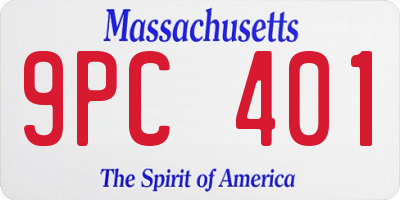 MA license plate 9PC401