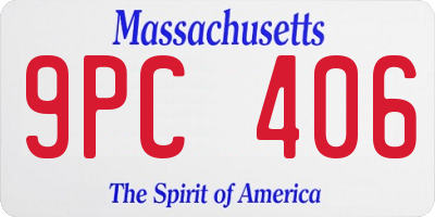 MA license plate 9PC406