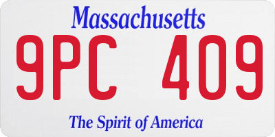 MA license plate 9PC409