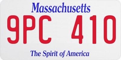 MA license plate 9PC410