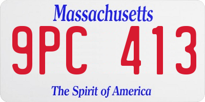 MA license plate 9PC413