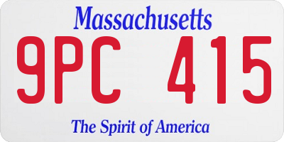 MA license plate 9PC415