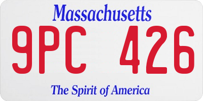 MA license plate 9PC426