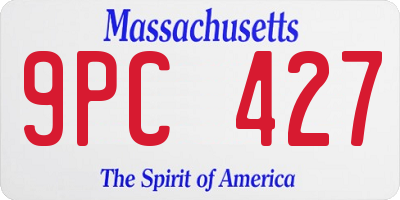 MA license plate 9PC427