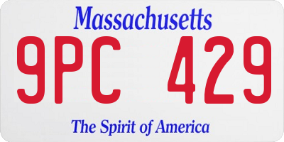 MA license plate 9PC429