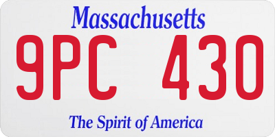 MA license plate 9PC430
