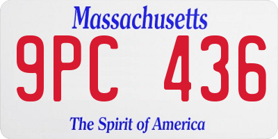 MA license plate 9PC436