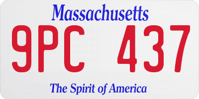 MA license plate 9PC437