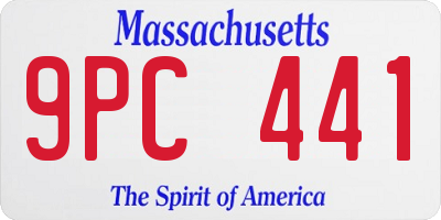 MA license plate 9PC441