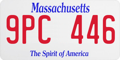 MA license plate 9PC446