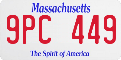 MA license plate 9PC449