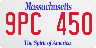 MA license plate 9PC450