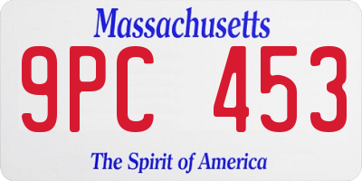 MA license plate 9PC453