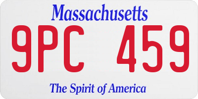 MA license plate 9PC459