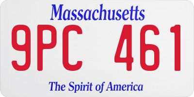 MA license plate 9PC461