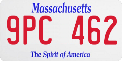 MA license plate 9PC462