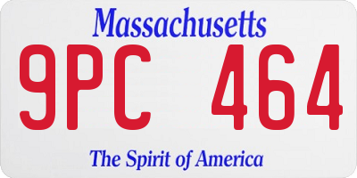 MA license plate 9PC464