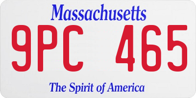 MA license plate 9PC465