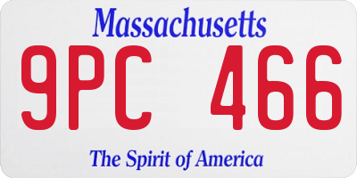 MA license plate 9PC466