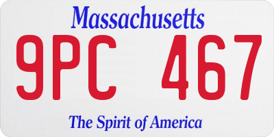 MA license plate 9PC467