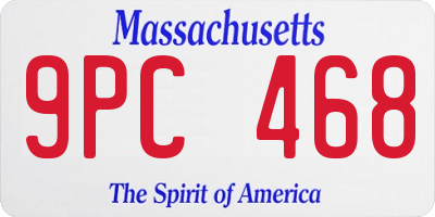 MA license plate 9PC468