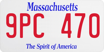 MA license plate 9PC470