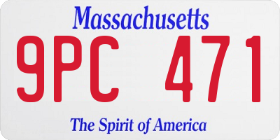 MA license plate 9PC471
