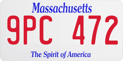 MA license plate 9PC472