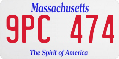 MA license plate 9PC474