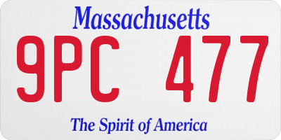 MA license plate 9PC477