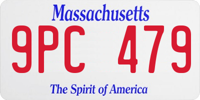 MA license plate 9PC479