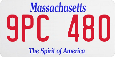 MA license plate 9PC480