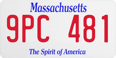 MA license plate 9PC481