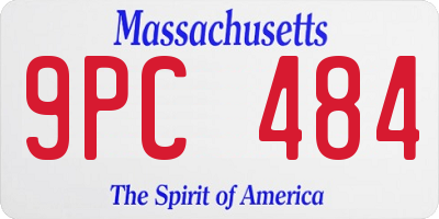 MA license plate 9PC484