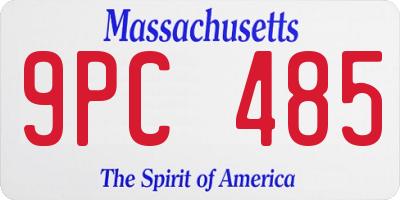 MA license plate 9PC485