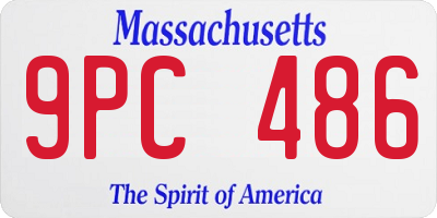 MA license plate 9PC486
