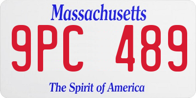 MA license plate 9PC489