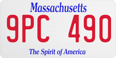 MA license plate 9PC490
