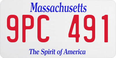 MA license plate 9PC491