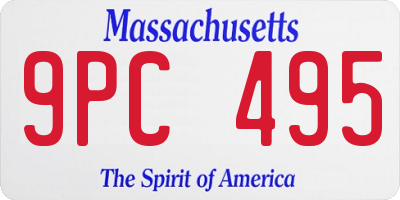 MA license plate 9PC495