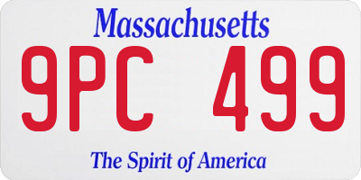 MA license plate 9PC499