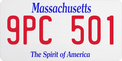 MA license plate 9PC501